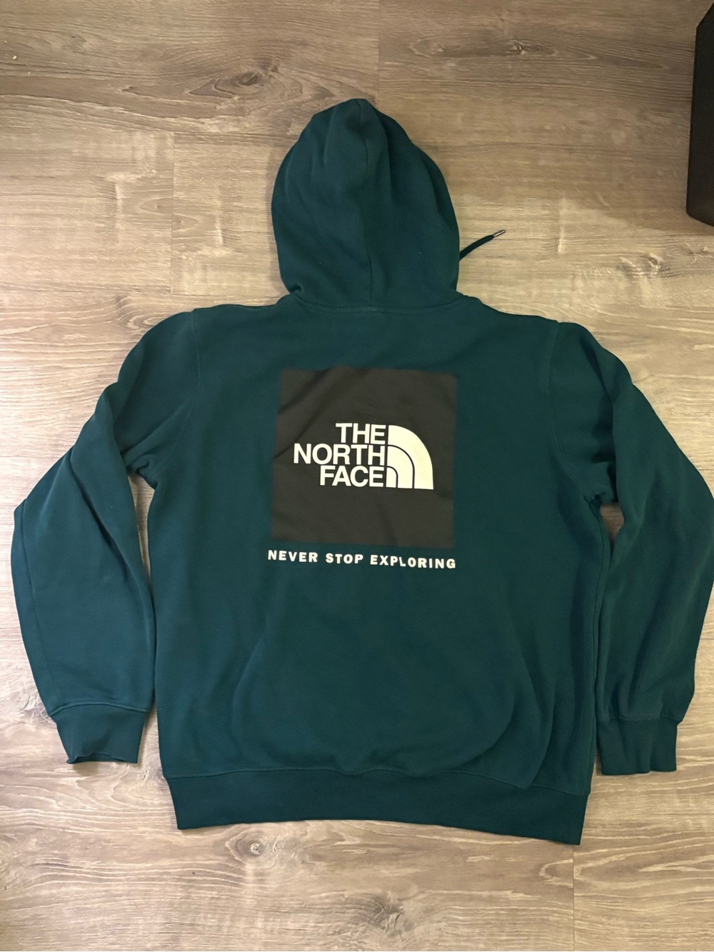 The North Face Men's Teal Zip-Up Hoodie with Back Logo